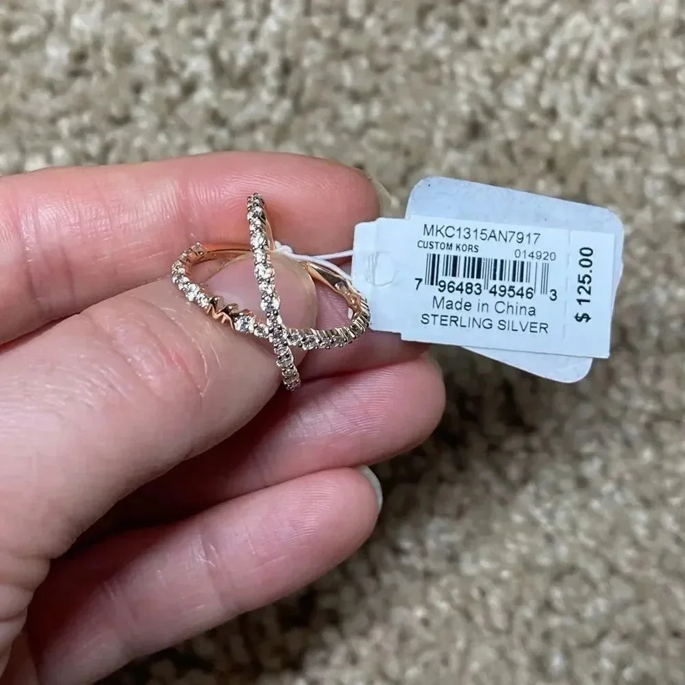Michael Kors Oversized Ring Trim In Sterling Silver, Brand New with tags NWT